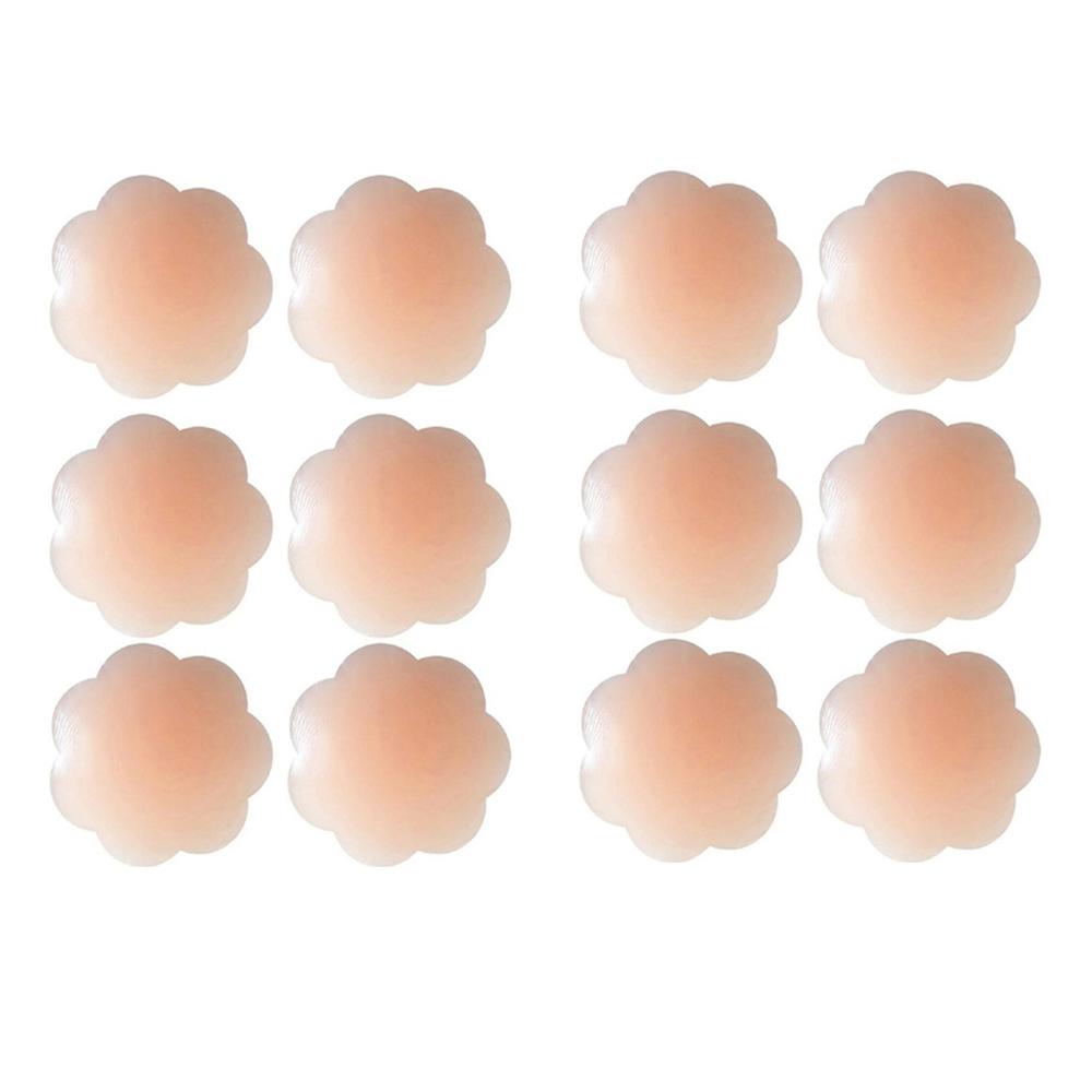 6 Pairs of Reusable Women's Nipple Covers Nipple Covering Stickers-Flower Shape