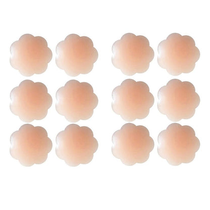 6 Pairs of Reusable Women's Nipple Covers Nipple Covering Stickers-Flower Shape