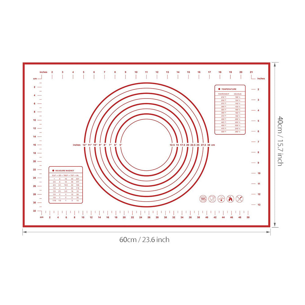 Non-Stick Silicone Baking Mats with Measurements