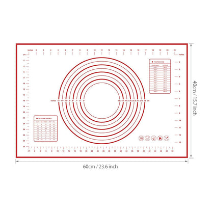 Non-Stick Silicone Baking Mats with Measurements
