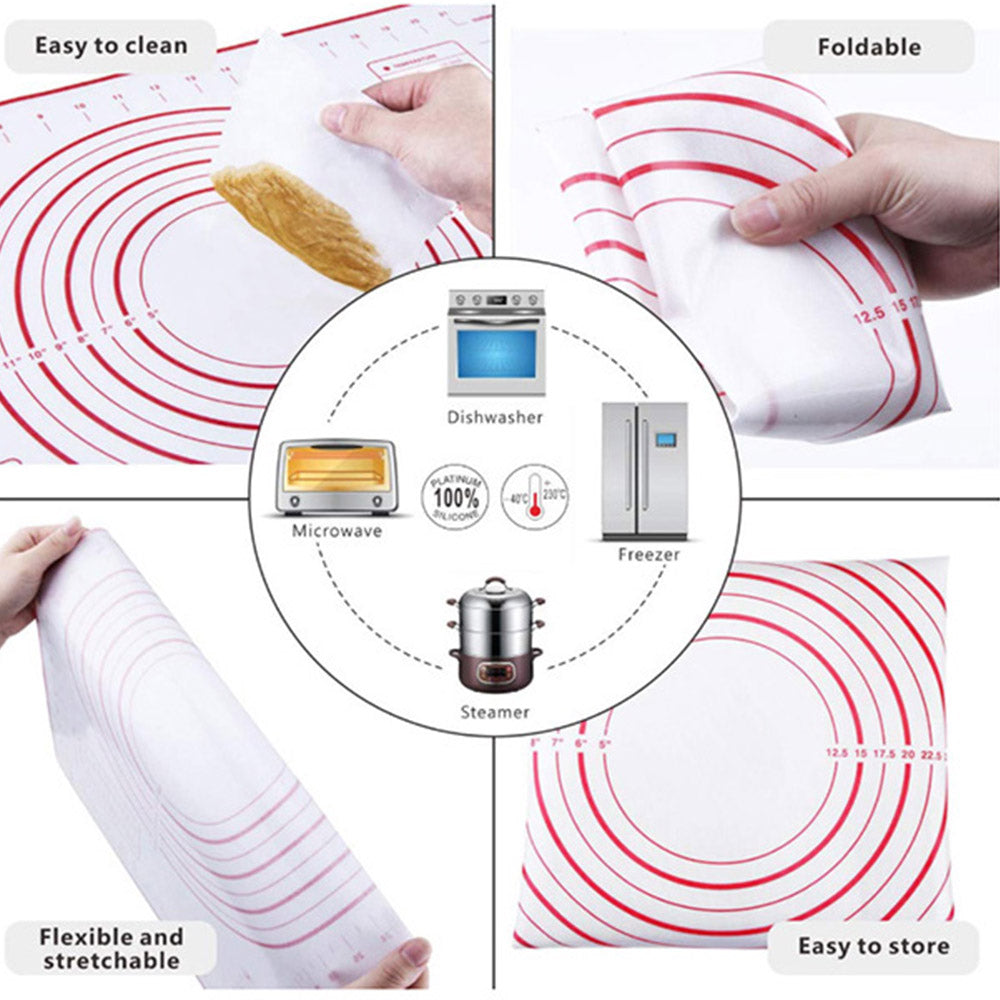 Non-Stick Silicone Baking Mats with Measurements