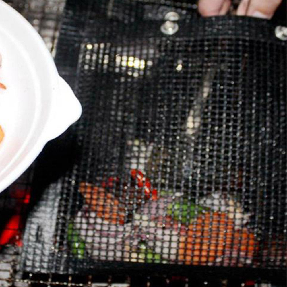 2Pcs BBQ Non-Stick Mesh Grilling Bags
