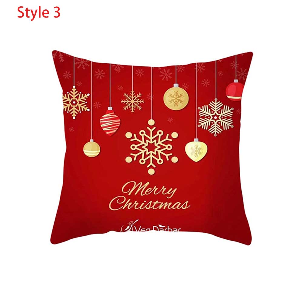 2 Pcs Christmas Decorative Square Pillow Case