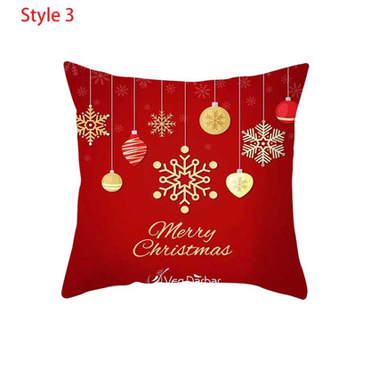 2 Pcs Christmas Decorative Square Pillow Case