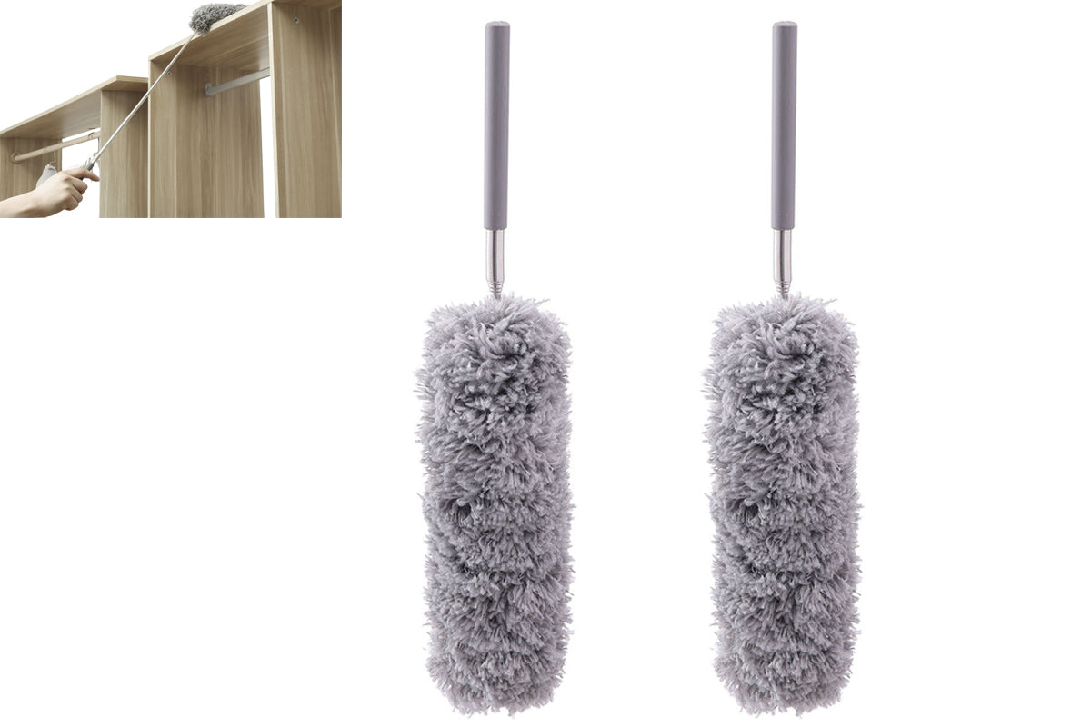 2pcs Extendable Microfiber Duster Flexible Retractable Bendable Head Dusting Cleaning Brush