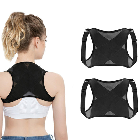 2Pcs Expandable Back Posture Support Flexible Shoulder Back Brace Belt Back Correct Belt