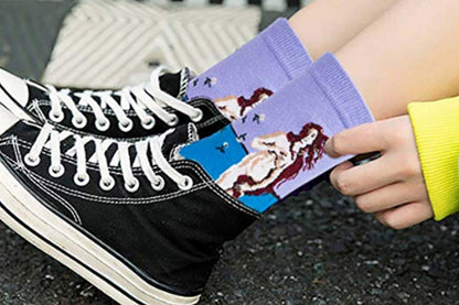 Womens Men Fun Socks Famous Painting Patterned Art Socks 10 pairs