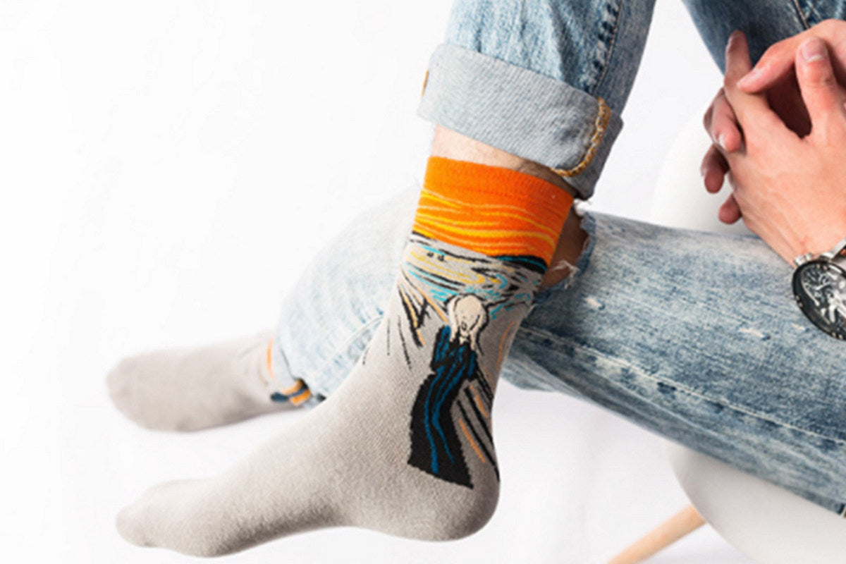 Womens Men Fun Socks Famous Painting Patterned Art Socks 10 pairs