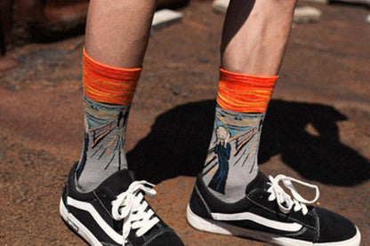 Womens Men Fun Socks Famous Painting Patterned Art Socks 10 pairs