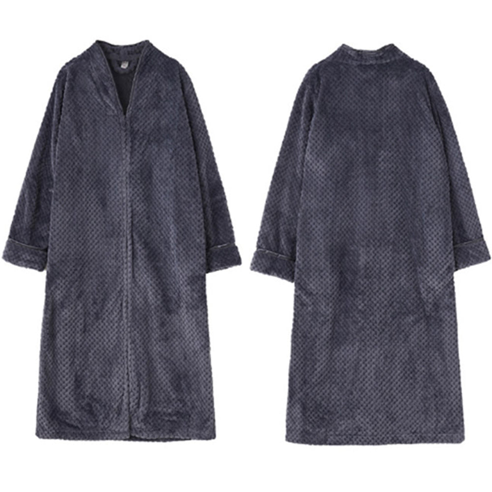 Women Plush Zipper Lounger Robe Grey