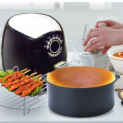 5Pcs Set 6 inch Air Fryer Accessories Cake Pizza BBQ Roast Barbecue Baking Pan Tray