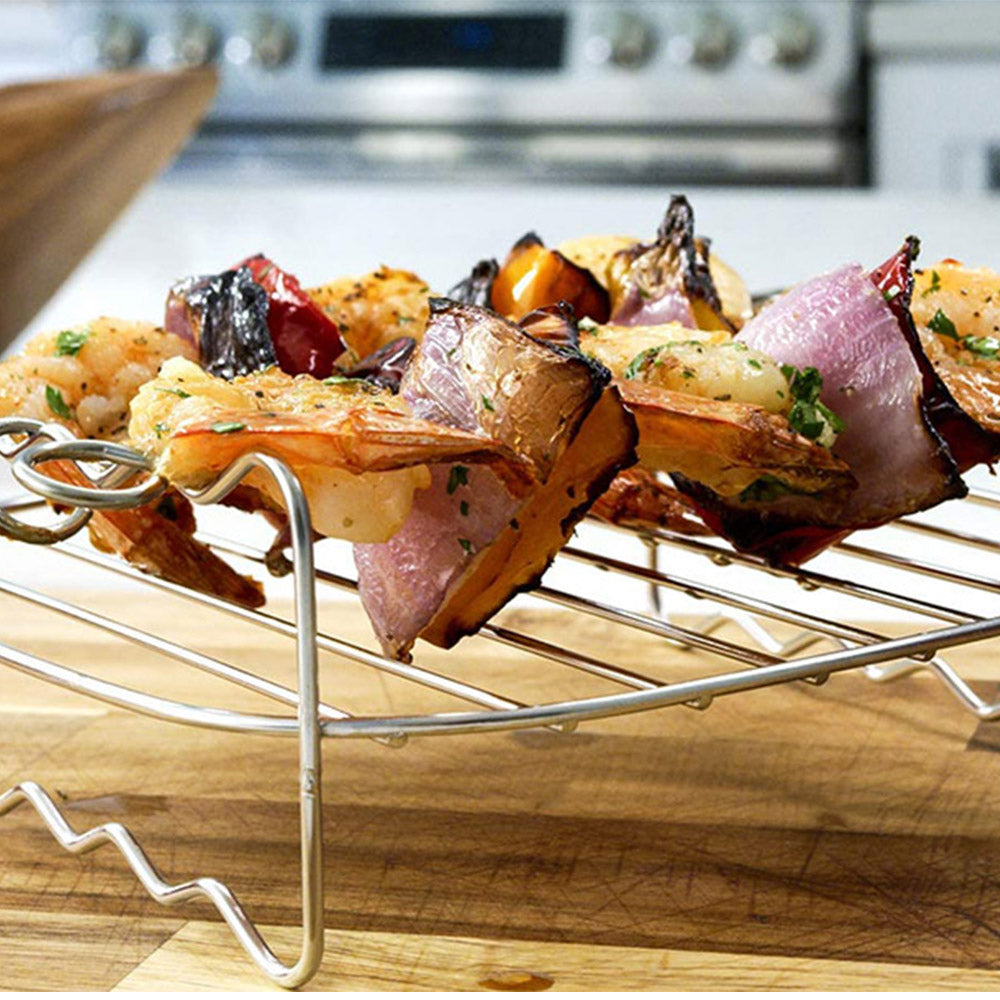 5Pcs Set 6 inch Air Fryer Accessories Cake Pizza BBQ Roast Barbecue Baking Pan Tray
