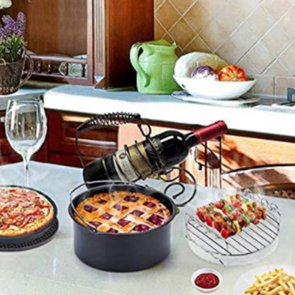 5Pcs Set 6 inch Air Fryer Accessories Cake Pizza BBQ Roast Barbecue Baking Pan Tray