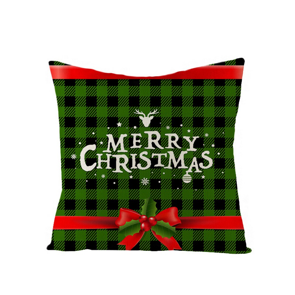 2Pcs Christmas Cotton Linen Pillow Covers