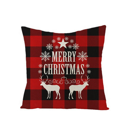 2Pcs Christmas Cotton Linen Pillow Covers