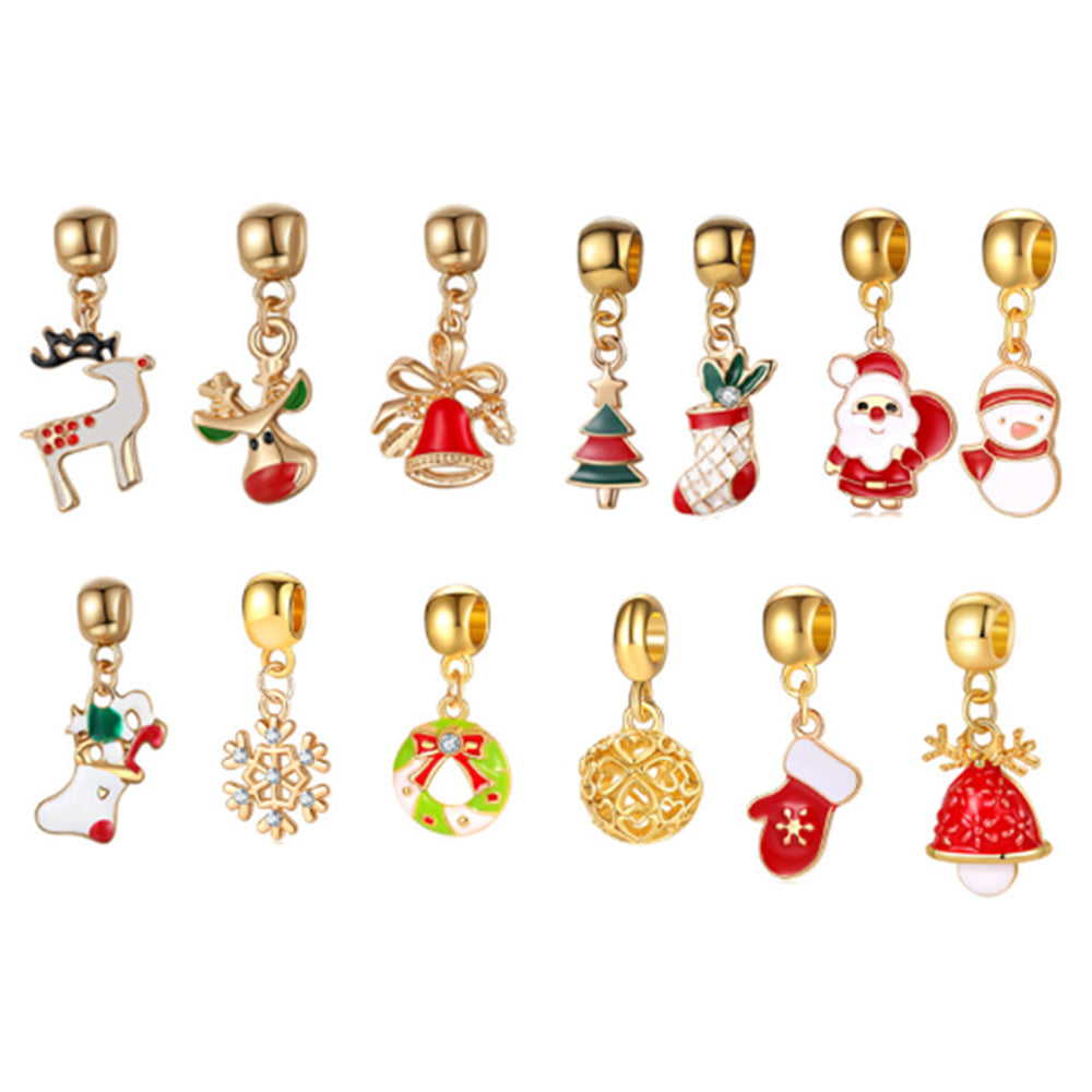 Non-woven Hanging Christmas Advent Charm Calendar Bag-Gold Bracelet