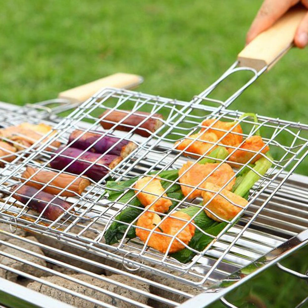 Grill Basket Outdoor Camping BBQ Accessories Rack Barbecue Tool Grilling Clip