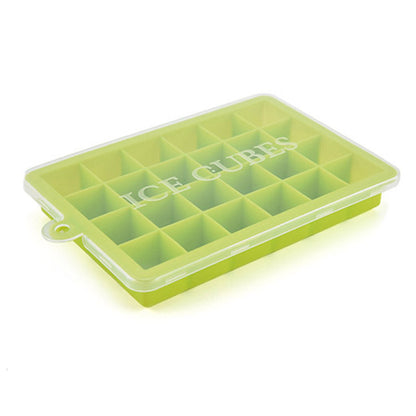 Ice Cube Tray with Lid 24 Grids Ice Cube Molds Silicone Ice Cube Tray Mold Square Shape Ice Cube Maker
