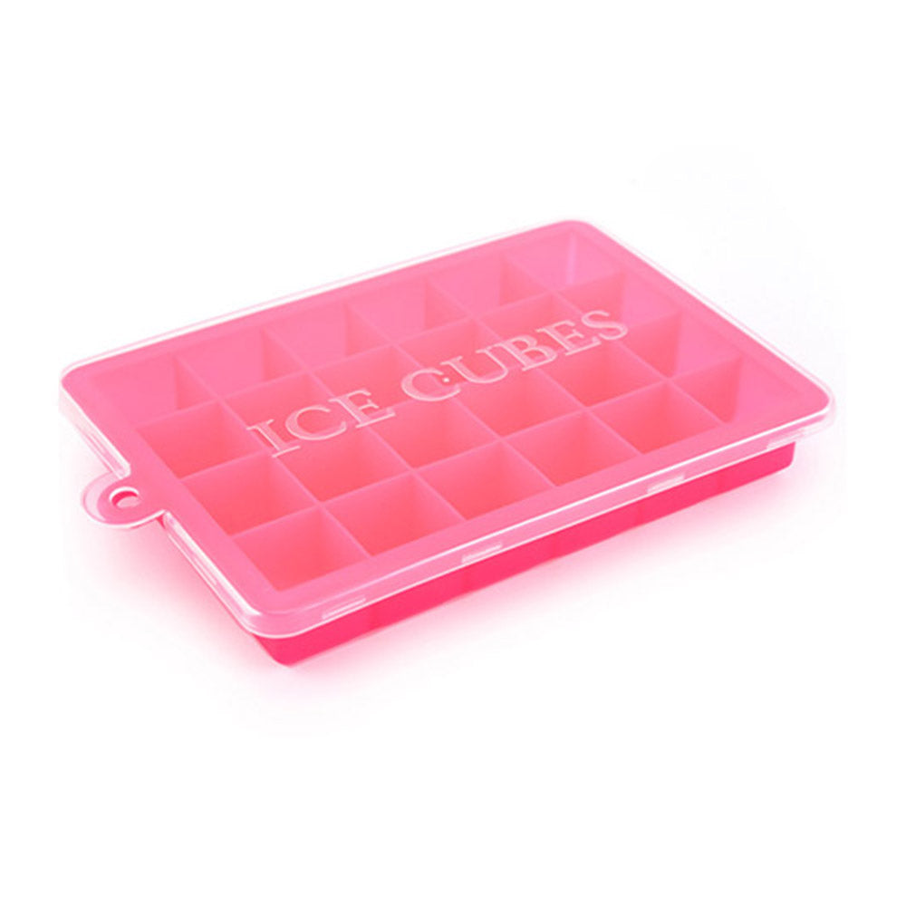Ice Cube Tray with Lid 24 Grids Ice Cube Molds Silicone Ice Cube Tray Mold Square Shape Ice Cube Maker