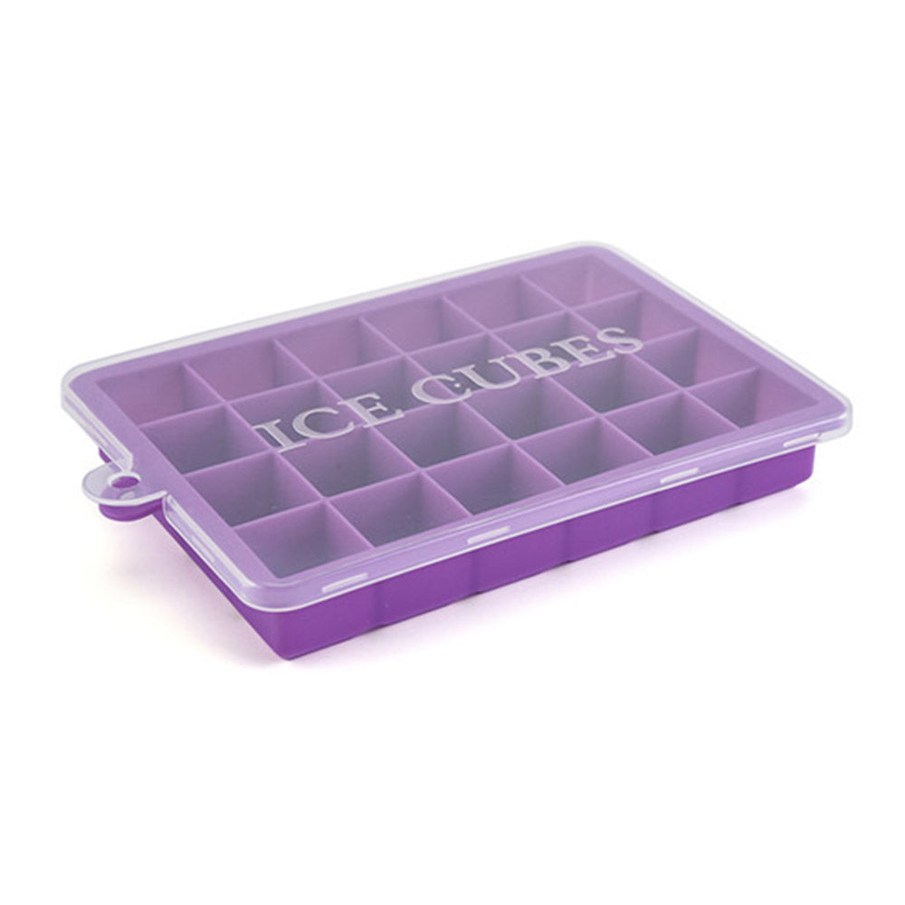 Ice Cube Tray with Lid 24 Grids Ice Cube Molds Silicone Ice Cube Tray Mold Square Shape Ice Cube Maker