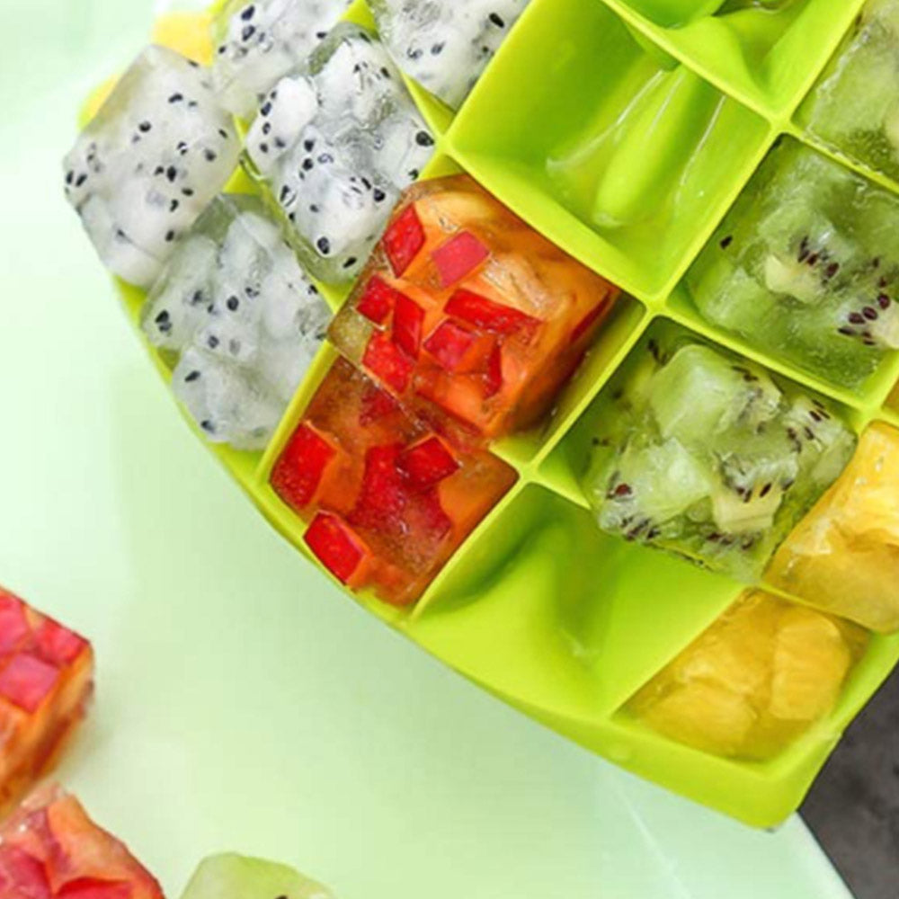 Ice Cube Tray with Lid 24 Grids Ice Cube Molds Silicone Ice Cube Tray Mold Square Shape Ice Cube Maker