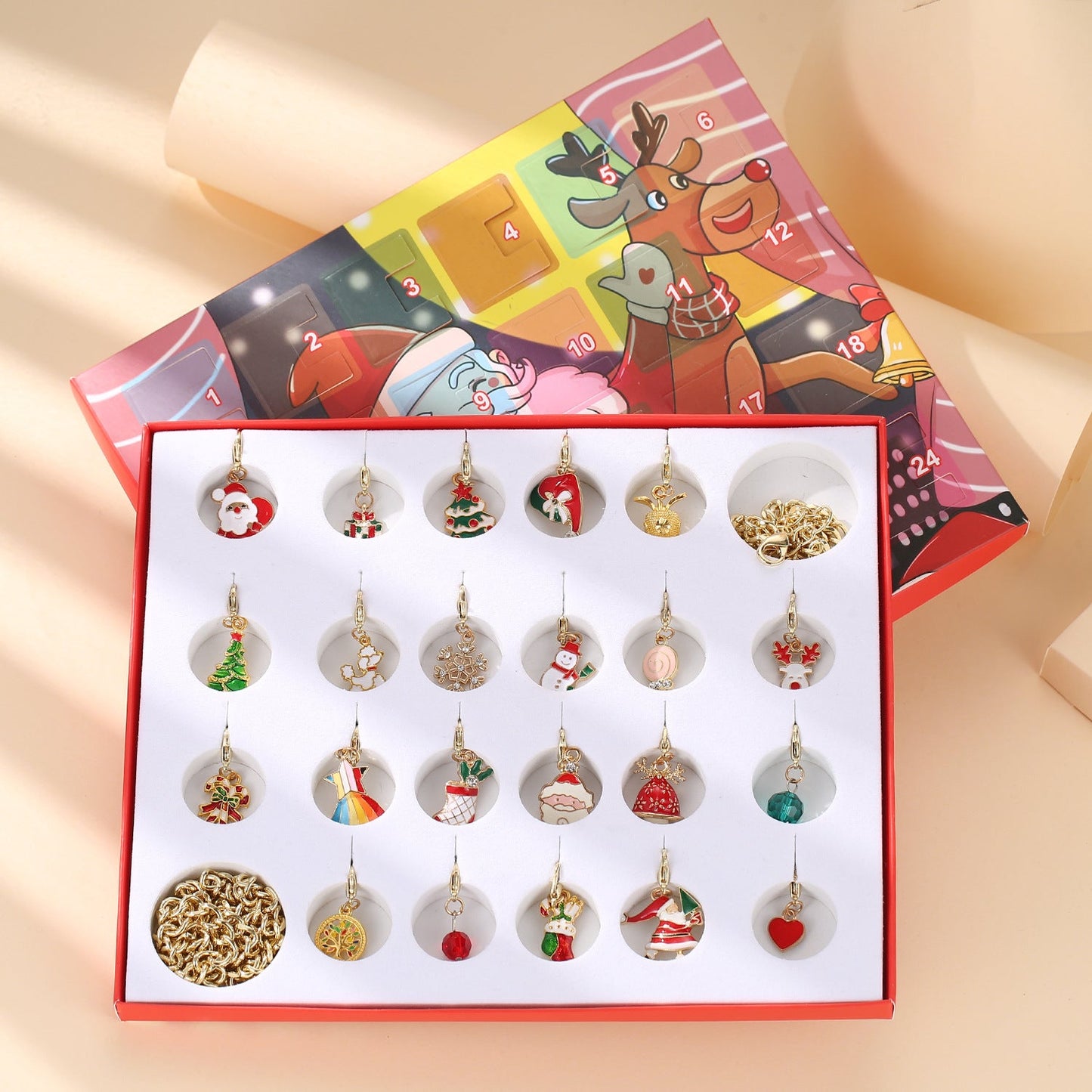 Christmas Advent Charm Calendar-Gold Bracelet