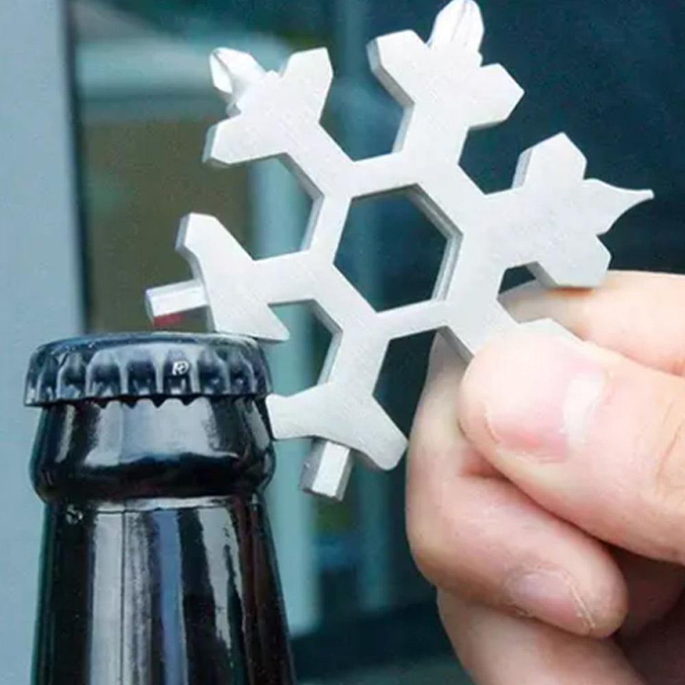 2Pcs Muti-Use Stainless Steel 18-in-1 Snowflake Multi-Tool White