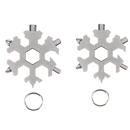 2Pcs Muti-Use Stainless Steel 18-in-1 Snowflake Multi-Tool White