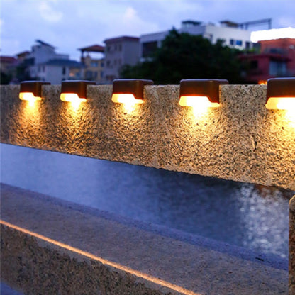 Warm White LED Outdoor Solar Powered Lights Home Stairs Lamp