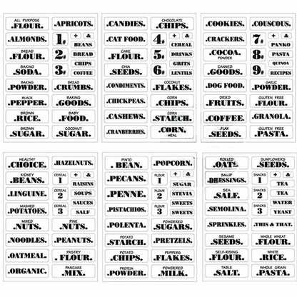 6 Sheets Pantry Labels Stickers Set for Kitchen Food Storage Containers 132 Pack