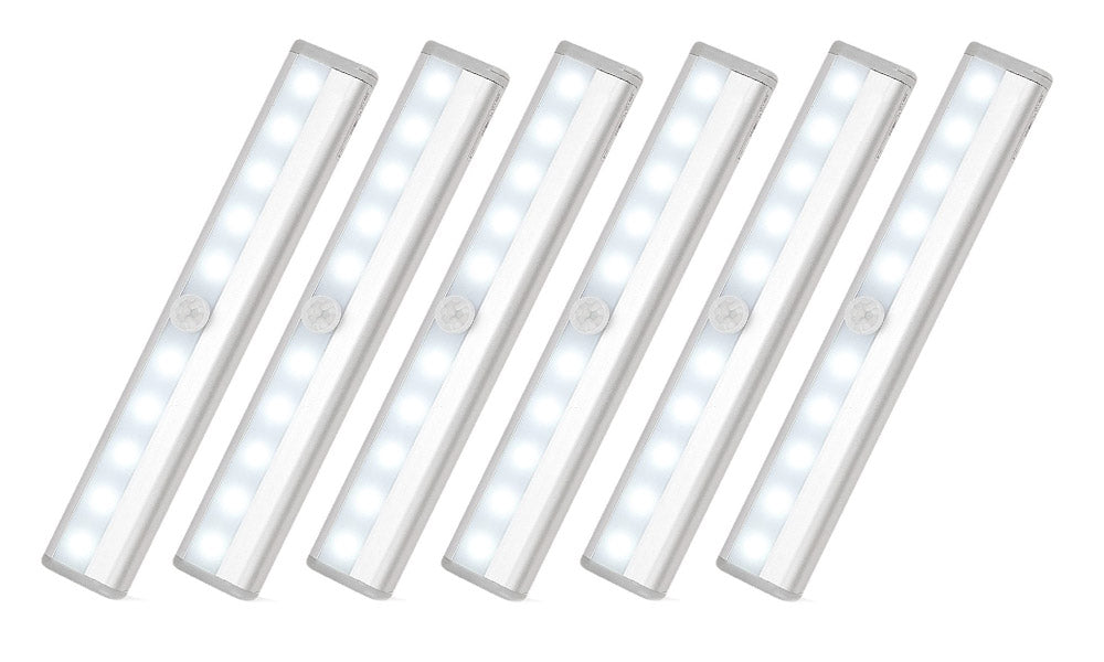 6 Pieces Motion Sensor Closet Lights - White