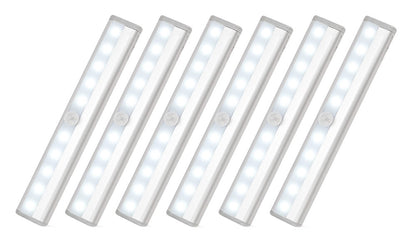 6 Pieces Motion Sensor Closet Lights - White