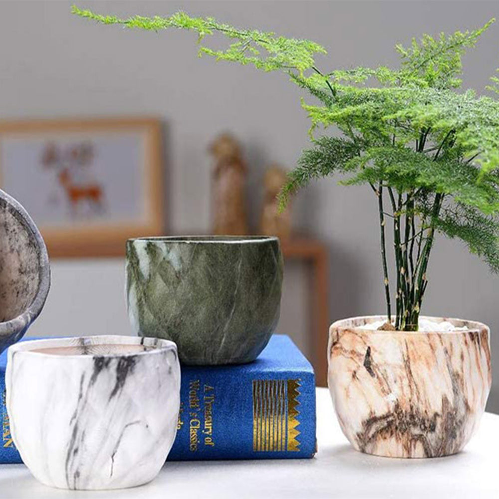 4Pcs Ceramic Flower Pots Garden Home Decor