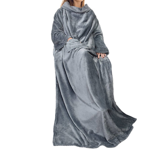 Wearable Blanket with Sleeves and Pocket
