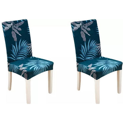 Chair Cover 2-Pack Stretch Floral Dining Chair Slipcover -Blue