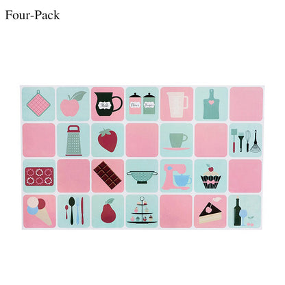 4PCS Kitchen Oil-Proof Wall Sticker Self-Adhesive High-temperature Stickers