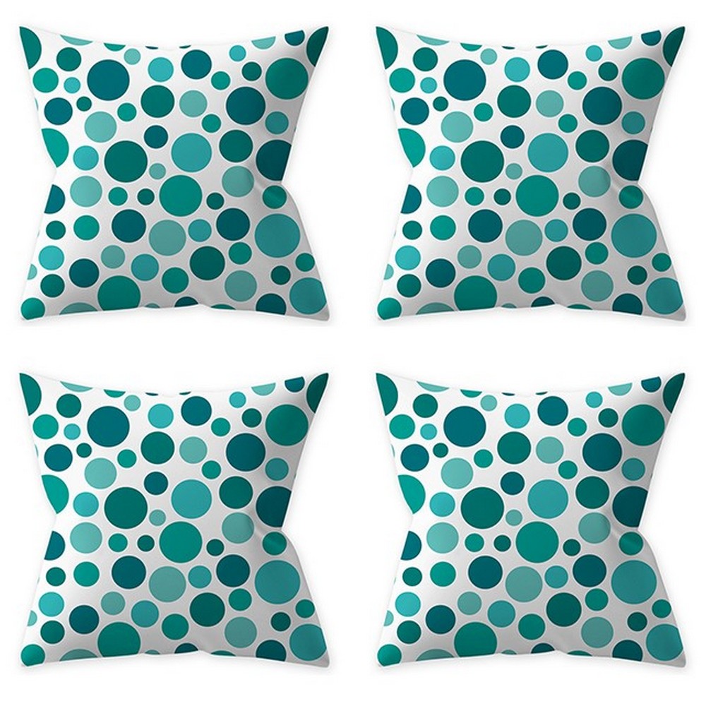Pillow Cover 4-Pack Aqua Turquoise Blue Cushion Cover Throw Pillow Cover -Dots