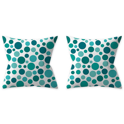 2Pcs Style 3 Aqua Turquoise Blue Cushion Covers Pillow Cases Home Decoration