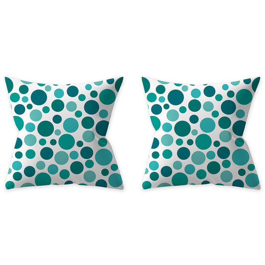 2Pcs Style 3 Aqua Turquoise Blue Cushion Covers Pillow Cases Home Decoration