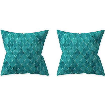 2Pcs Style 5 Aqua Turquoise Blue Cushion Covers Pillow Cases Home Decoration