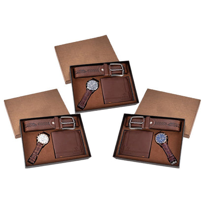 Two Sets Men's Watch Waist Belt Wallet Gift Set Men Fashion Accessories Gift for Father's Day