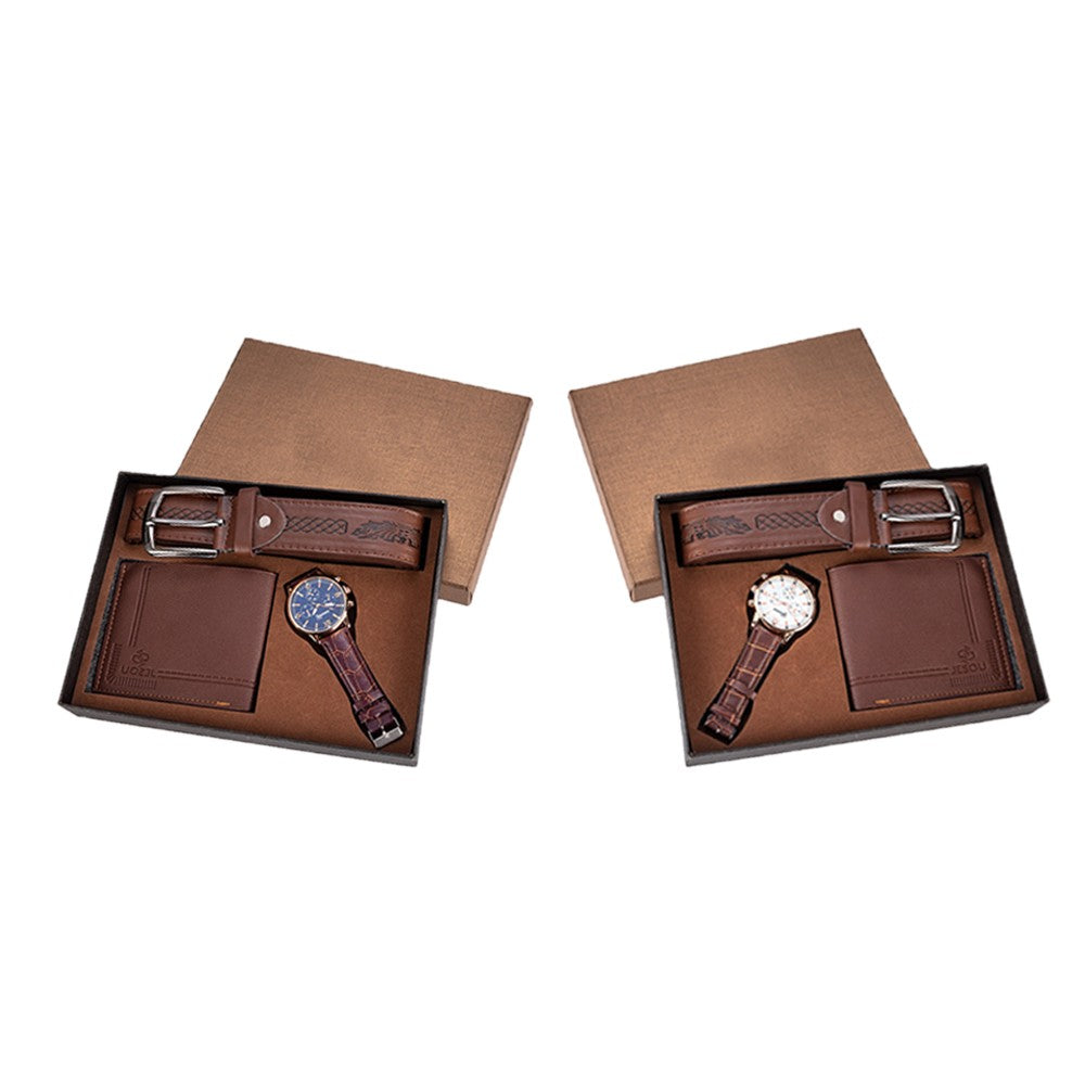Two Sets Men's Watch Waist Belt Wallet Gift Set Men Fashion Accessories Gift for Father's Day