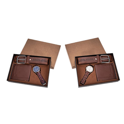 Two Sets Men's Watch Waist Belt Wallet Gift Set Men Fashion Accessories Gift for Father's Day