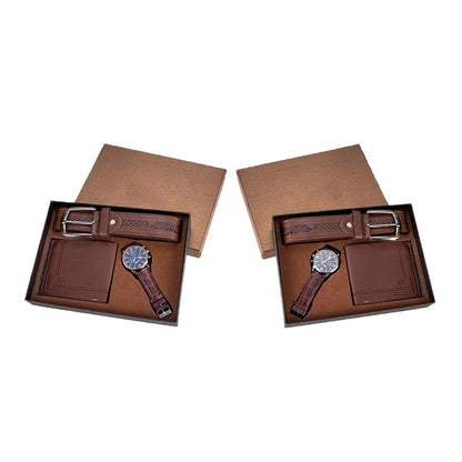 Two Sets Men's Watch Waist Belt Wallet Gift Set Men Fashion Accessories Gift for Father's Day
