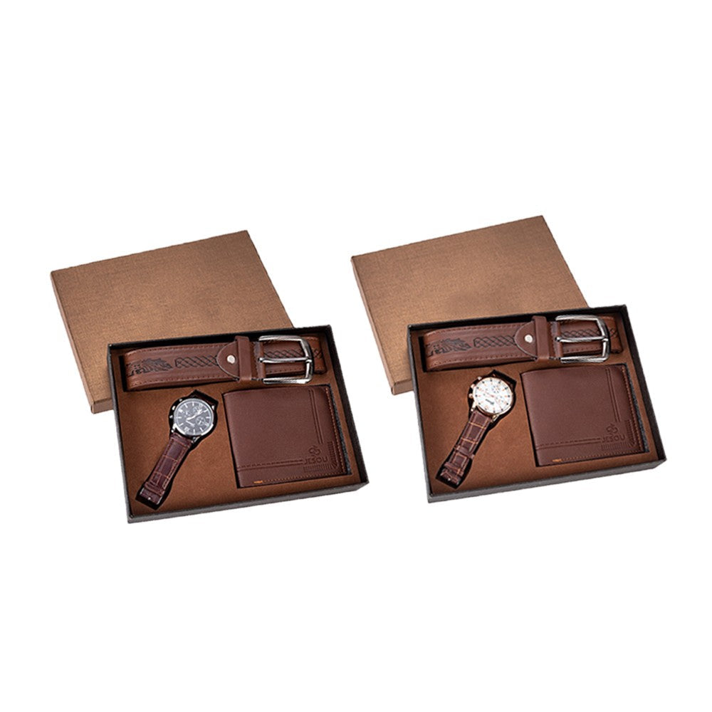 Two Sets Men's Watch Waist Belt Wallet Gift Set Men Fashion Accessories Gift for Father's Day