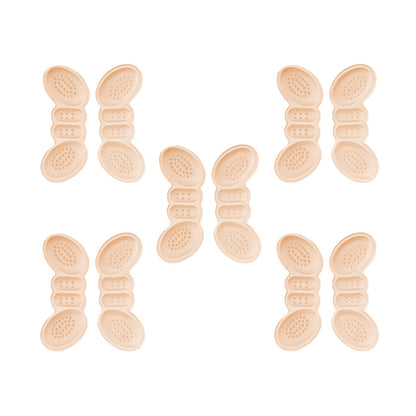 10 Pairs of Pink Nude Pairs Self-Adhesive Heel Grips with Anti-Slip Dots