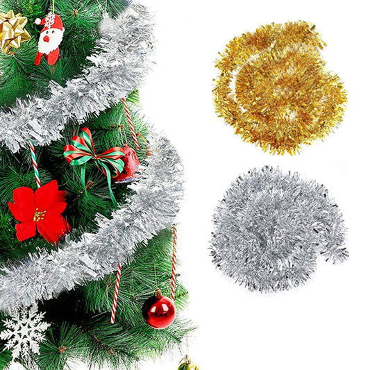 8Pcs Gold Silver Christmas Tinsel Garland Xmas Decor Home Decor