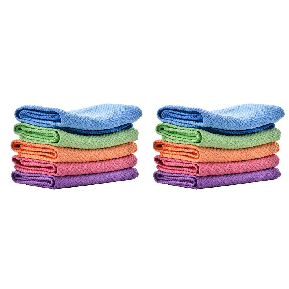 10 Piece Fish Scale Microfiber Cleaning Cloths