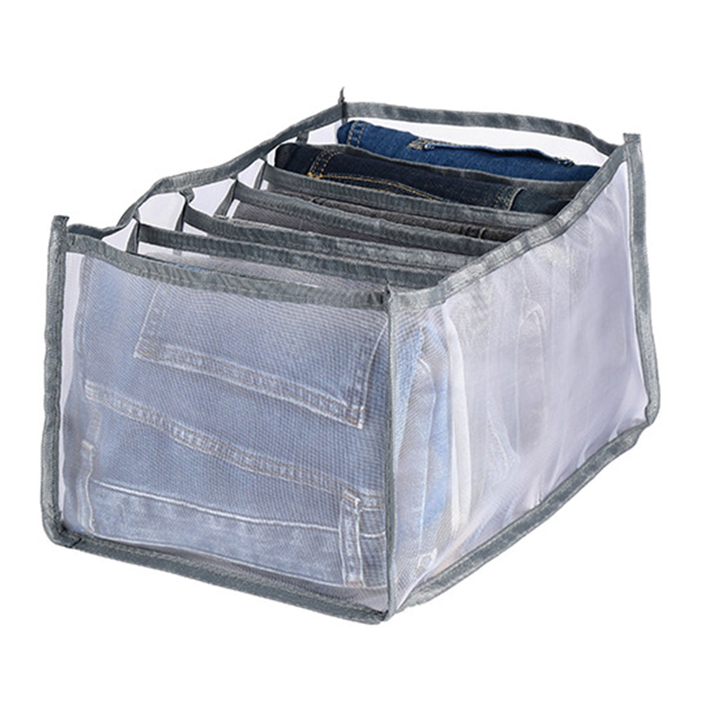 4 Pack Jeans Compartment Storage Box Closet Drawer Mesh Pants Storage-Black and White