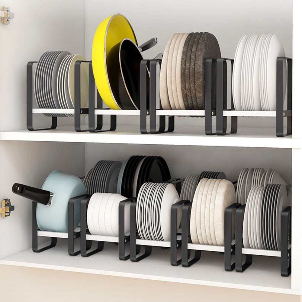 2pcs Kitchen Cabinet Plates Dishes Organizer Carbon Steel Plate Holders